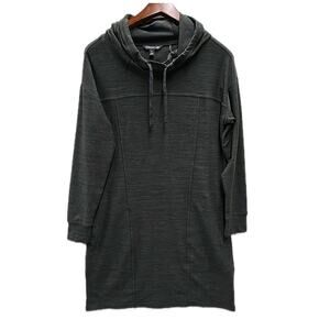 TOAD & CO Womens Intermosso Hooded Sweatshirt Dress Gray Stretch Pockets Size M